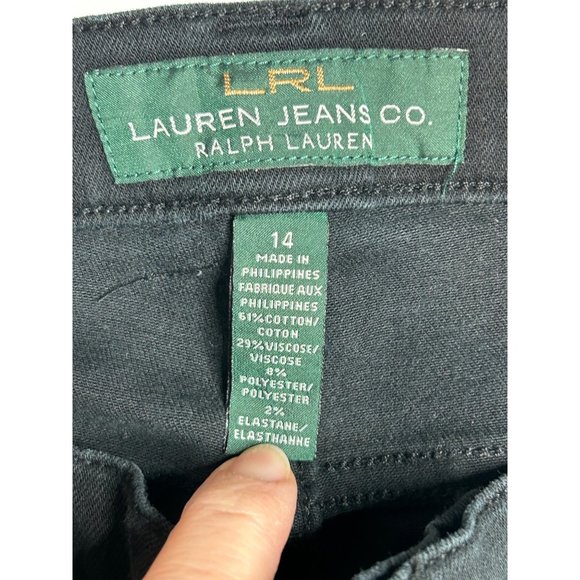 Lauren Ralph Lauren Womens Black Jeans Stretch Size 14  Boot Cut - Picture 6 of 9